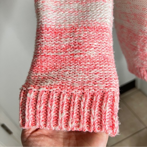 Anthropologie Faustia White & Pink Ombré Chunky Open Knit Cardigan - Picture 6 of 12